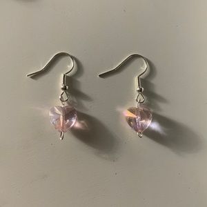 Coquette Pink Heart Earrings !!